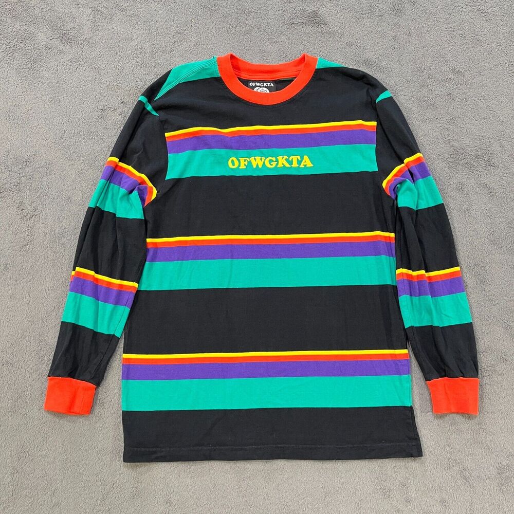 OFWGKTA Striped Multicolor Pullover Long Sleeve Crewneck Shirt Women's Size M